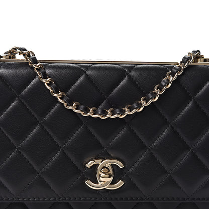 Chanel Lambskin Quilted Trendy CC Wallet On Chain WOC Black 7 of 10