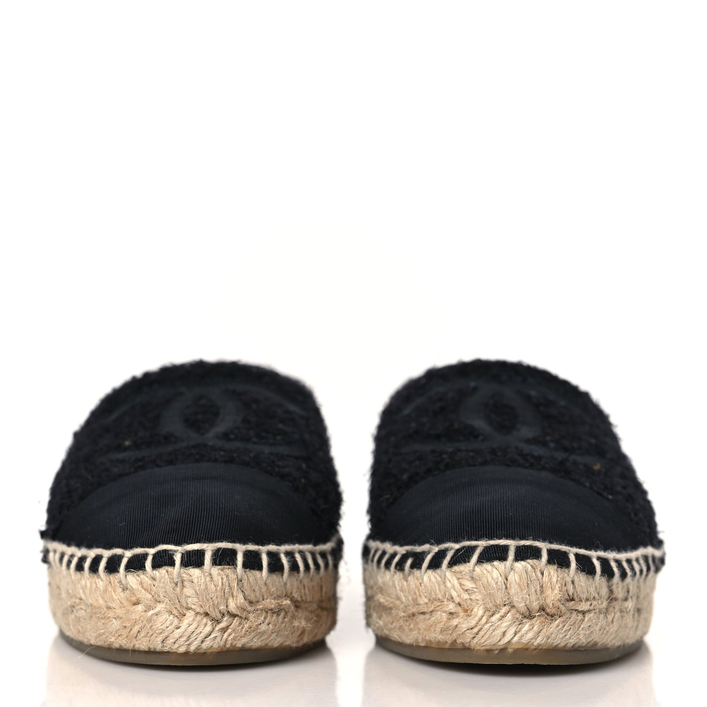 Tweed Lambskin CC Espadrilles 37 Black