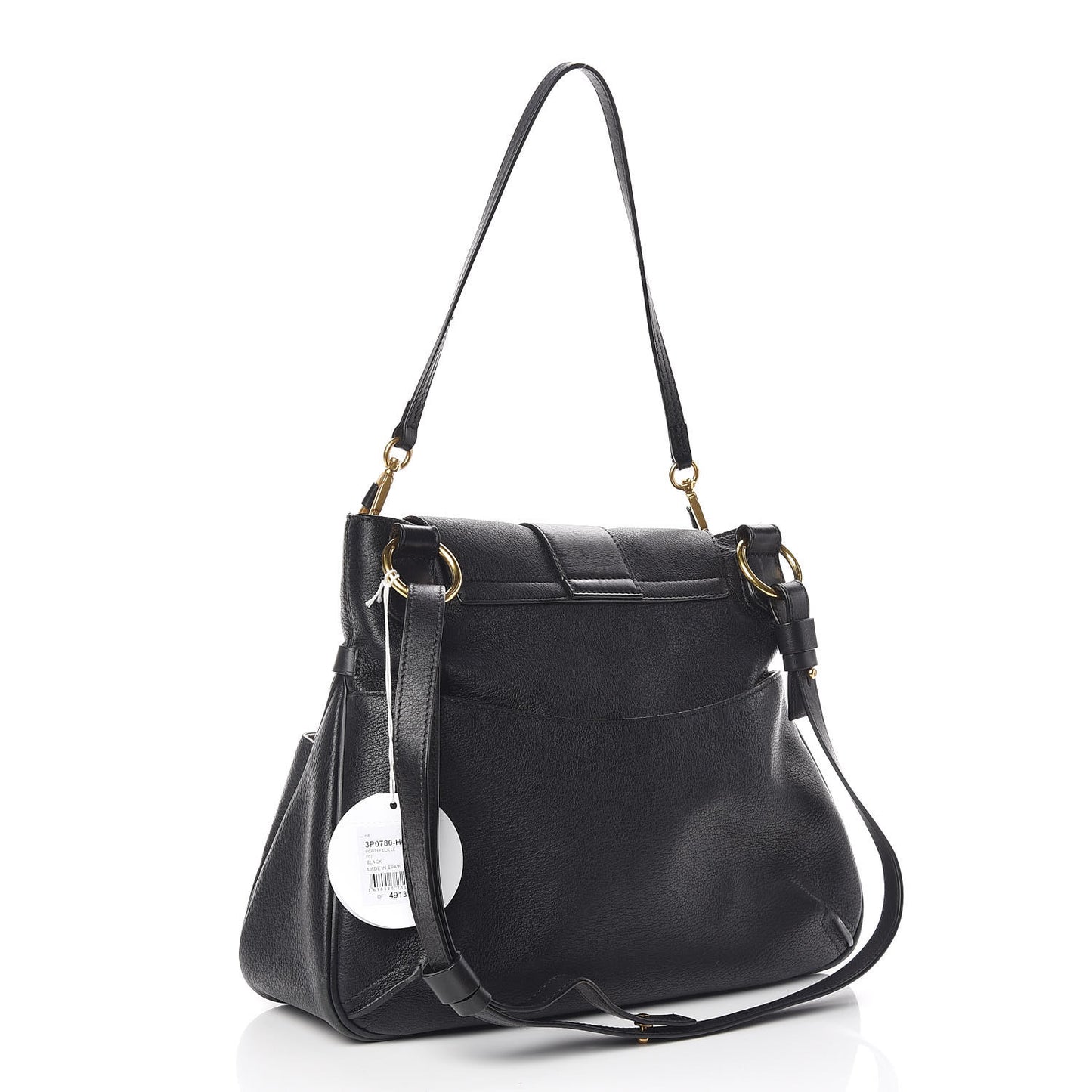 Grained Lambskin Calfskin Medium Lexa Shoulder Bag Black