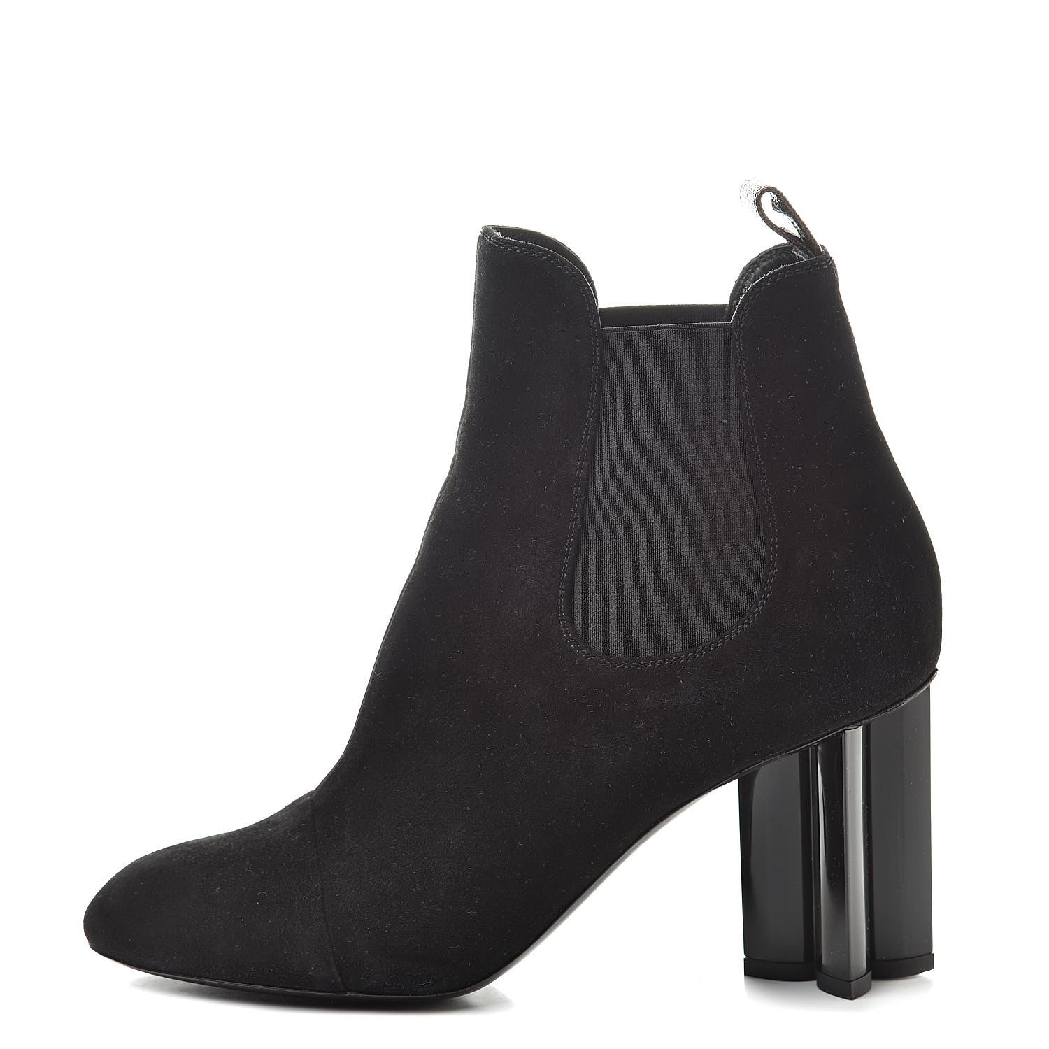 Louis Vuitton Suede Monogram Uniformes Cap Toe Chelsea 80mm Ankle Boots 38.5 Black 1 of 12