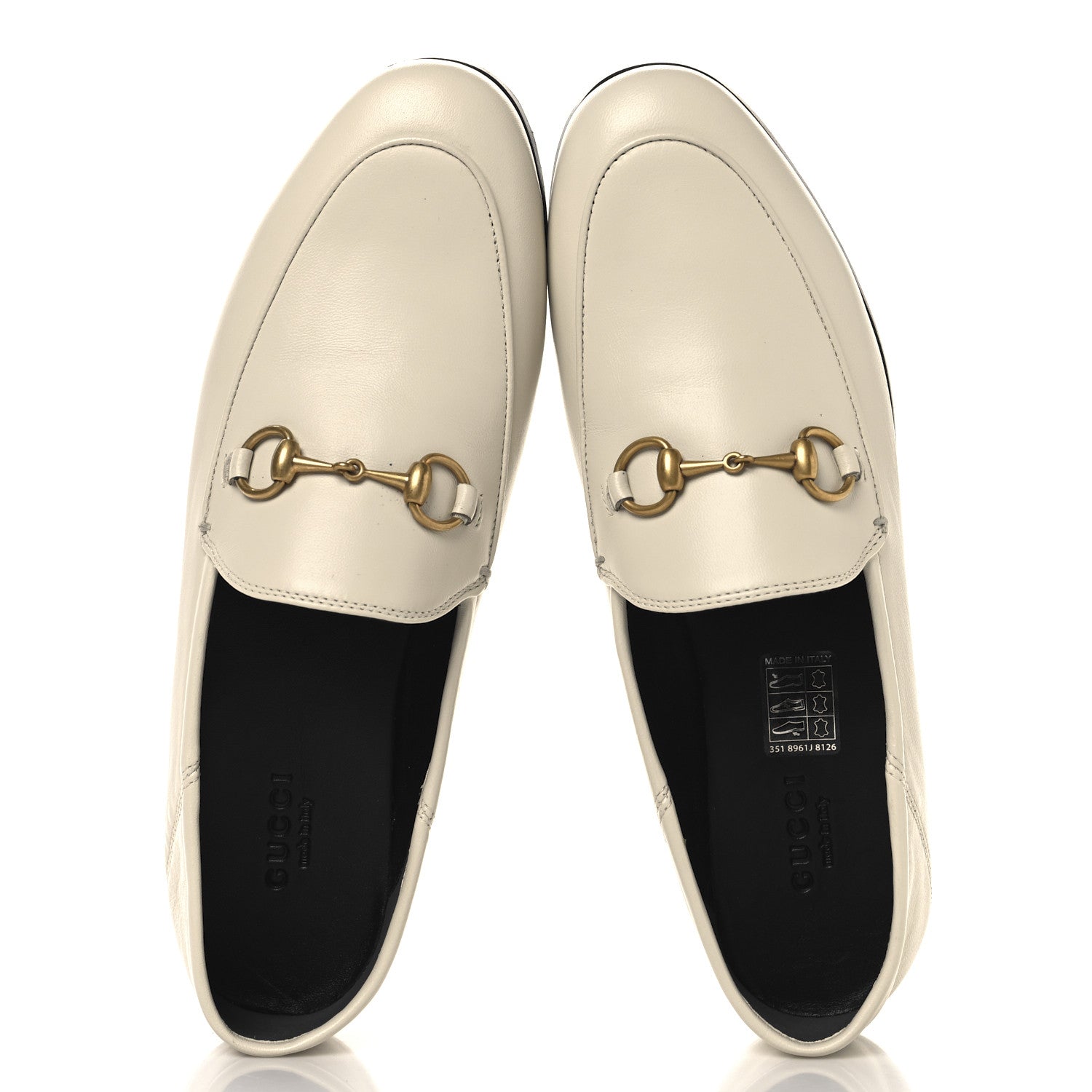 Gucci Lambskin Womens Brixton Horsebit Loafers 37 Mystic White 2 of 12