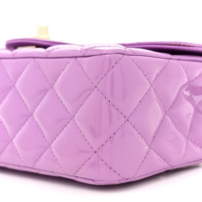Chanel Patent Quilted Mini Rectangular Flap Purple 10 of 11