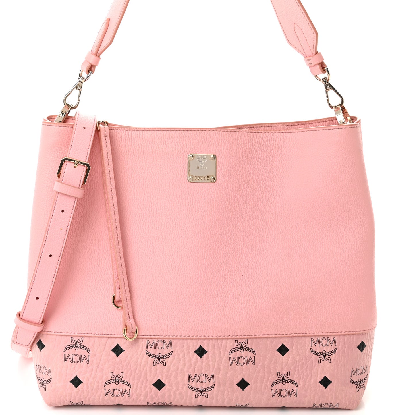 Calfskin Visetos Anni Medium Hobo Bag Soft Pink