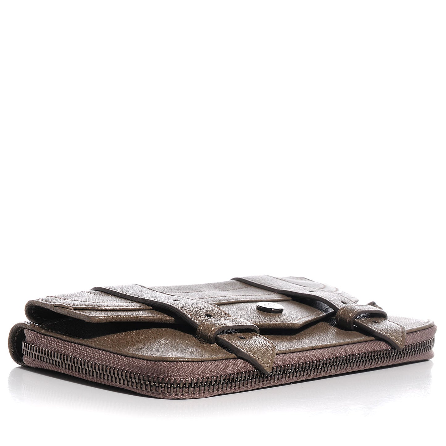 Lambskin PS1 Large Zip Around Wallet Smoke