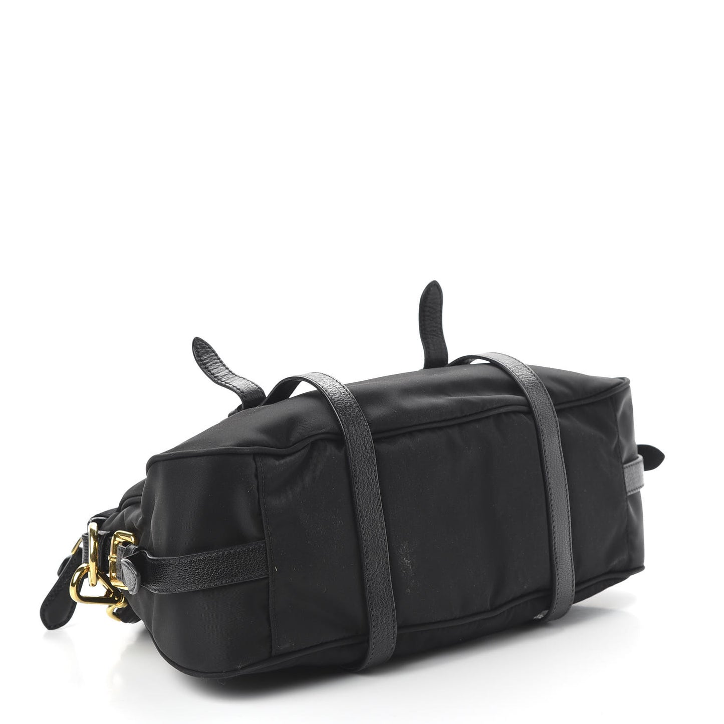 Tessuto Nylon Vitello Daino Shopping Satchel Black