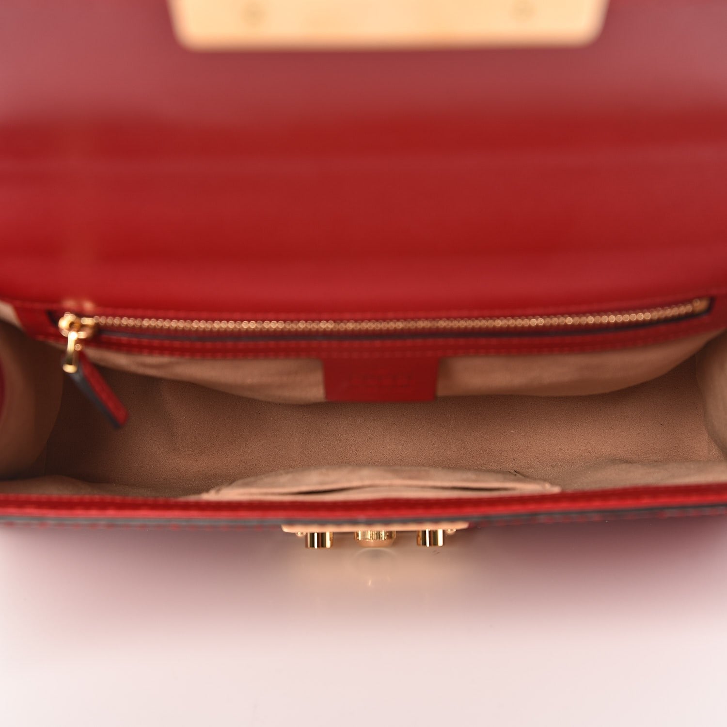 Gucci Guccissima Medium Padlock Shoulder Bag Hibiscus Red 6 of 9