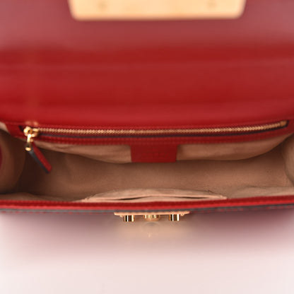 Gucci Guccissima Medium Padlock Shoulder Bag Hibiscus Red 6 of 9