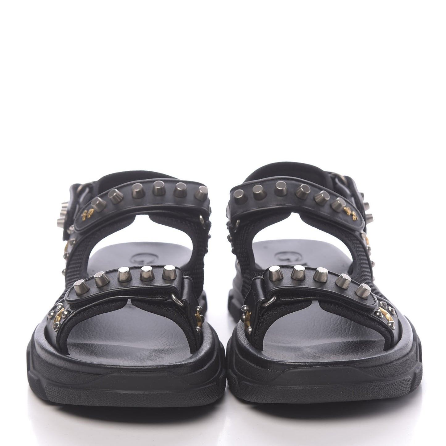 Nappa Mesh Studded Mens Aguru Sandals 10 Black