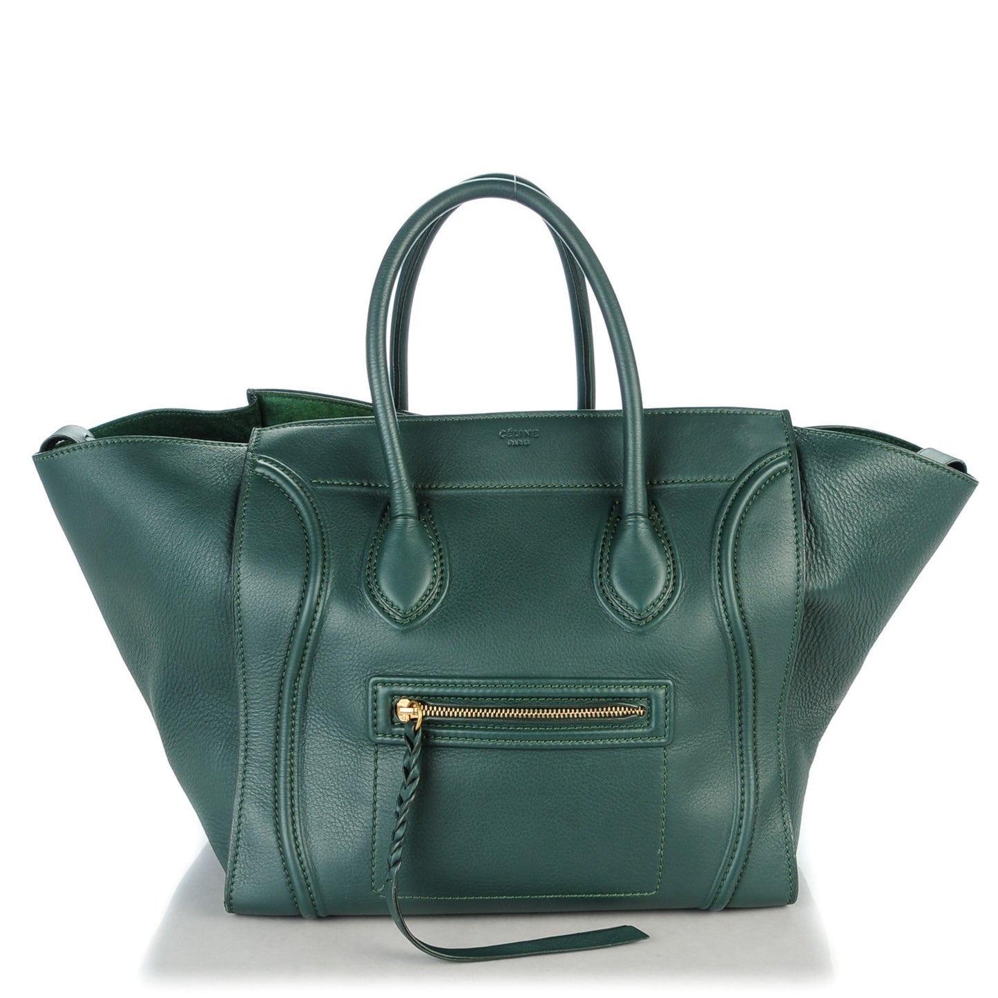 Supple Calfskin Medium Phantom Luggage Bottle Green