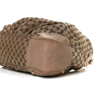 Gucci Monogram Large Jockey Hobo Beige 11 of 17