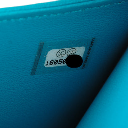 Chanel Lambskin Camellia Embossed iPad Case Turquoise 7 of 7