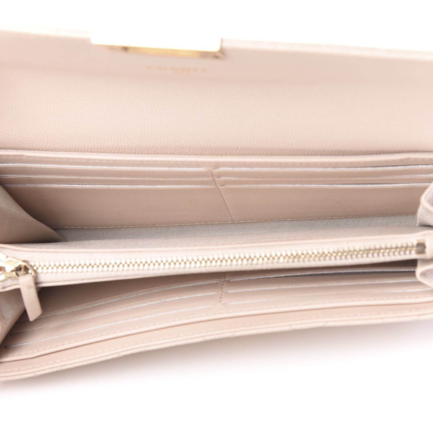 Chanel Caviar Quilted Large Golden Class Gusset Flap Wallet Light Beige 4 of 8