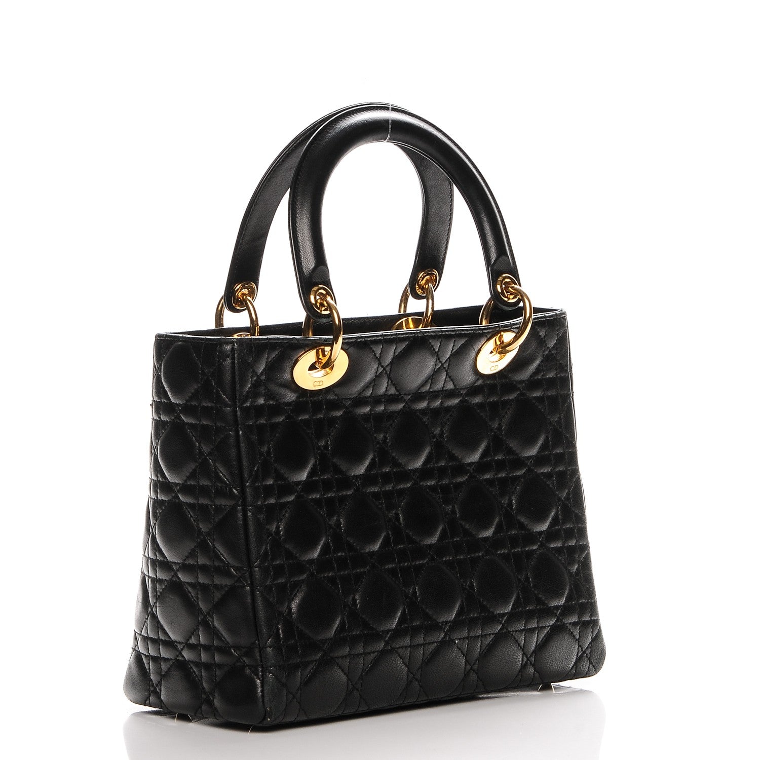 Christian Dior Lambskin Cannage Medium Lady Dior Black 3 of 6