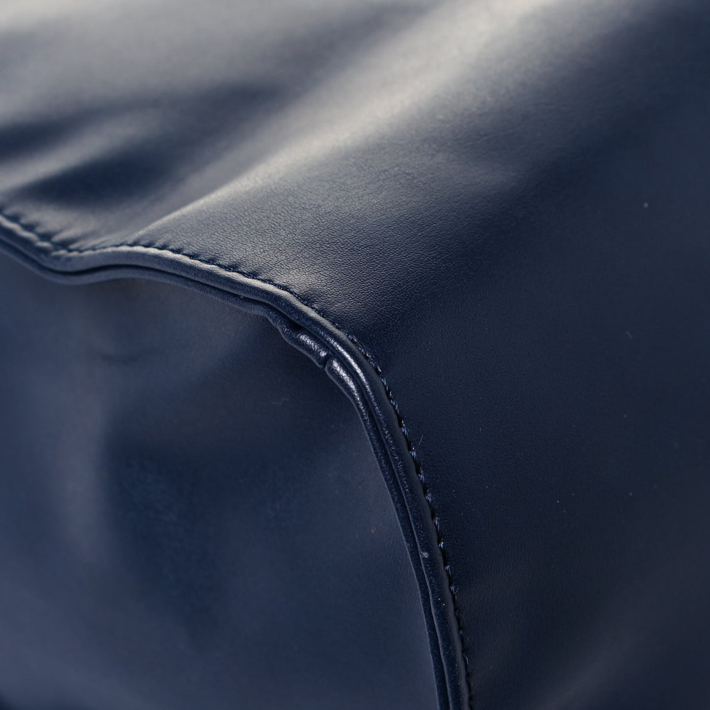 Vegan Leather Medium Shopping Bag Navy