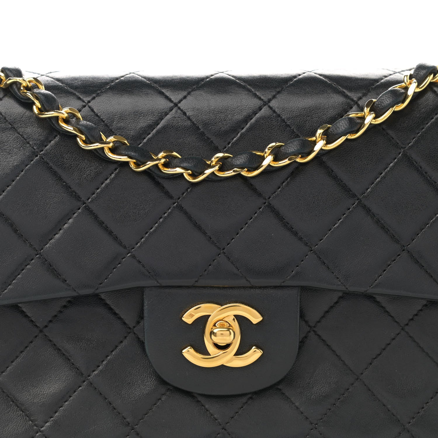 Chanel Lambskin Quilted Small Double Flap Black 9 of 13