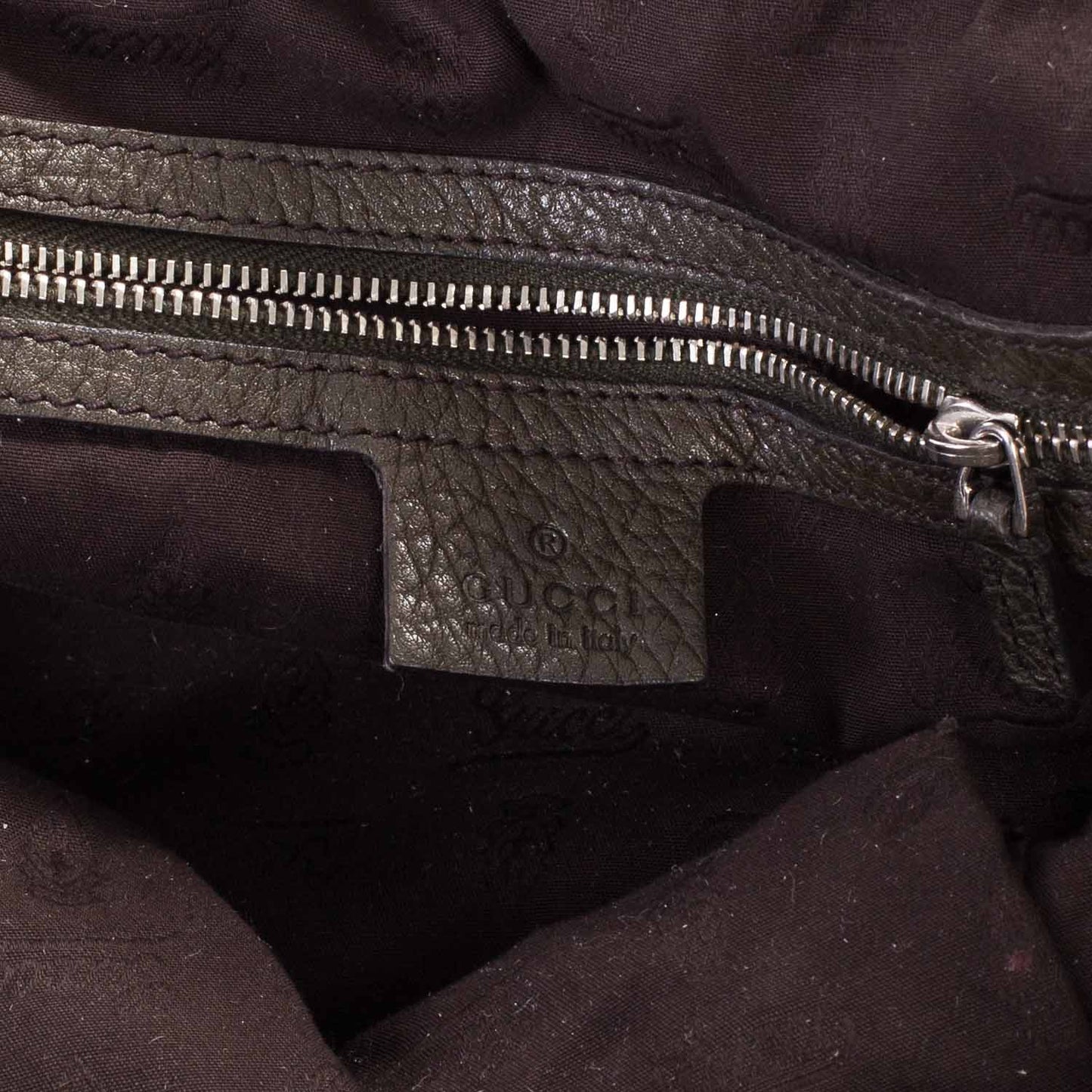 Leather Bamboo Bar Medium Tote Military Green
