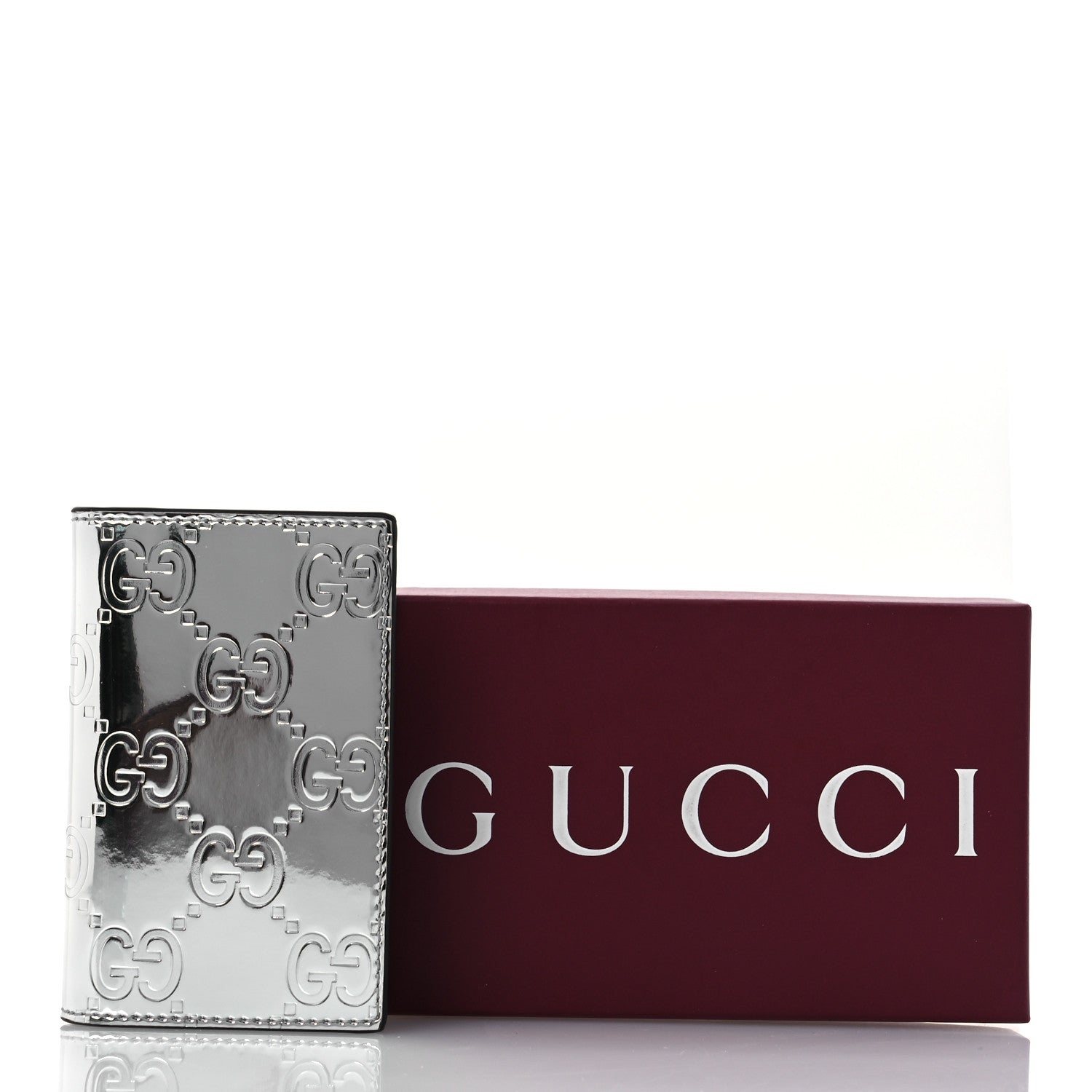 Gucci Guccissima Mirror Effect Card Holder Silver 8 of 8