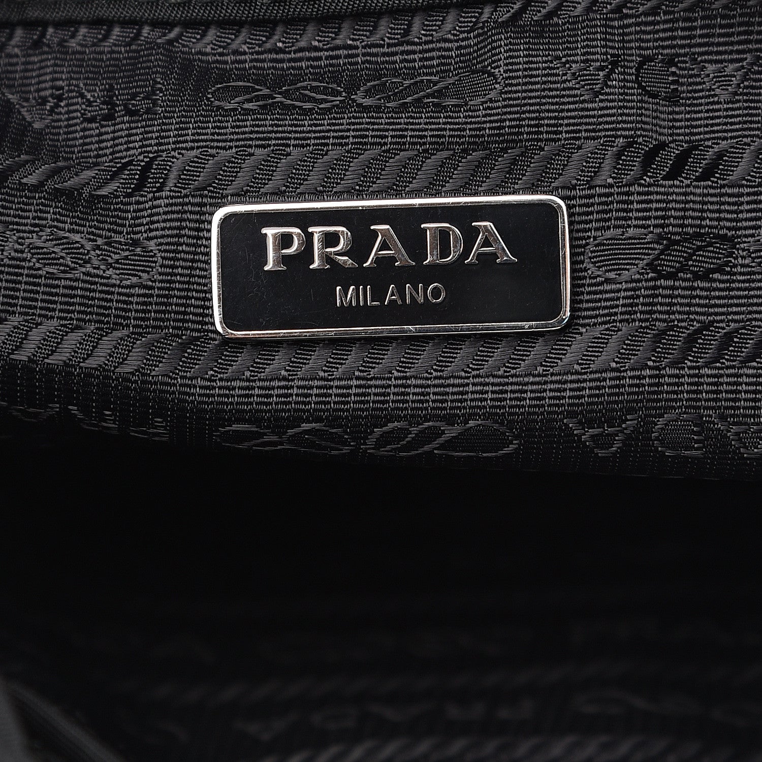 Prada Saffiano Tessuto Nylon Vela Bucket Wristlet Black 5 of 8