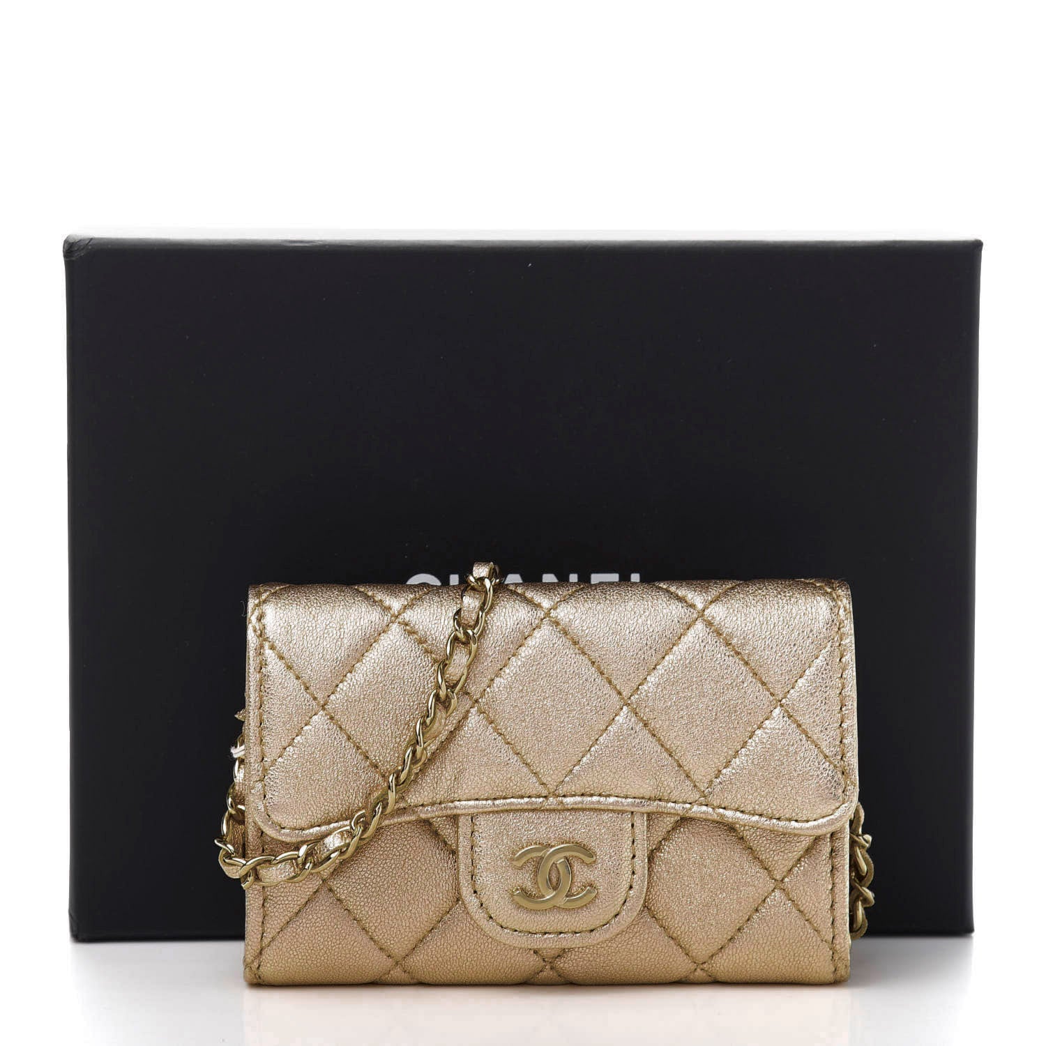 Chanel Metallic Lambskin Quilted Flap Chain Waist Bag Gold 12 of 12
