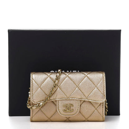 Chanel Metallic Lambskin Quilted Flap Chain Waist Bag Gold 12 of 12