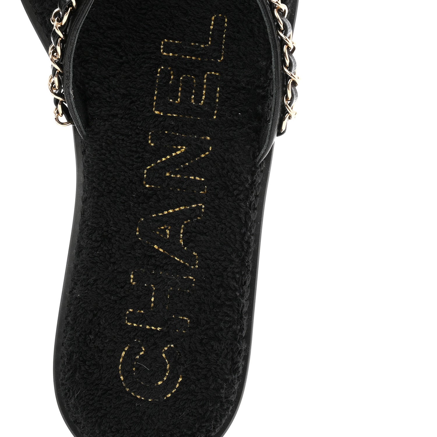 Chanel Lambskin CC Chain Thong Sandals 39 Black 8 of 10
