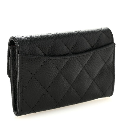 Chanel Caviar Quilted Flap Card Holder Wallet Black 3 of 8