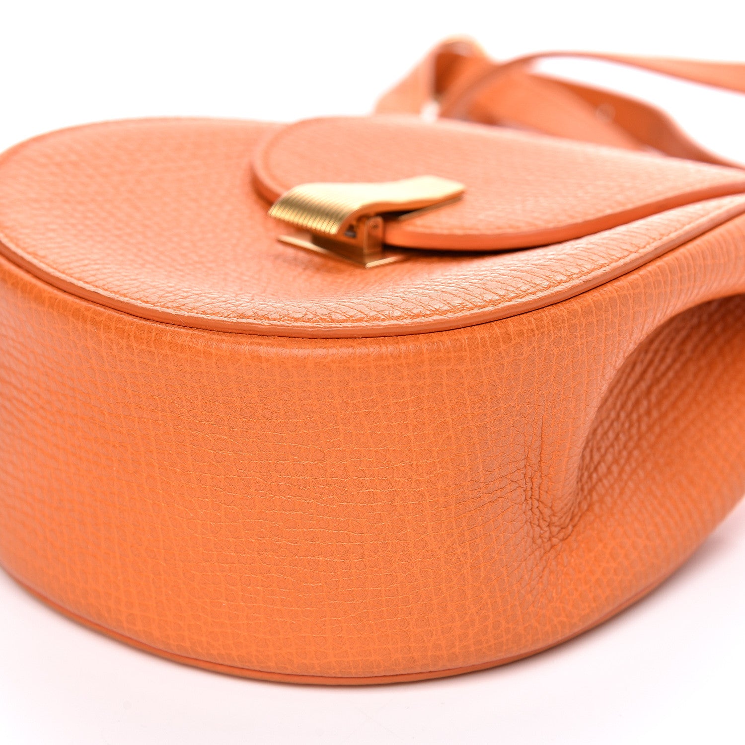 Bottega Veneta Palmellato Calfskin Rounded Belt Bag Light Orange 7 of 9