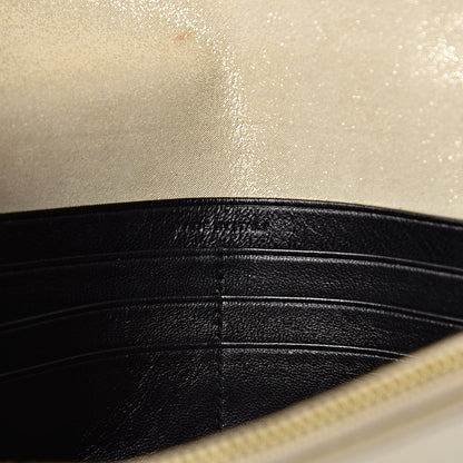 Saint Laurent Metallic Fabric Monogram Envelope Chain Wallet Light Gold 7 of 14