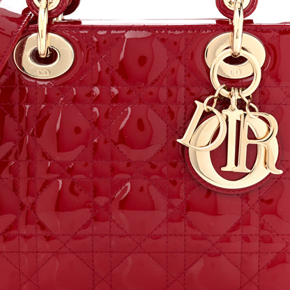 Christian Dior Patent Cannage Small Lady Dior Cherry Red 8 of 11