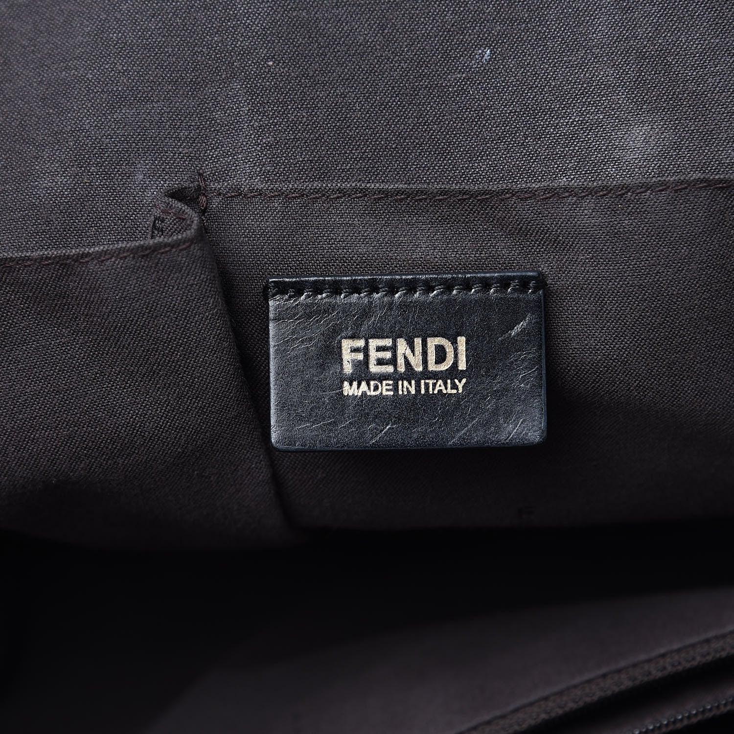 Fendi Pebbled Calfskin Small Chameleon Tote Black 6 of 11