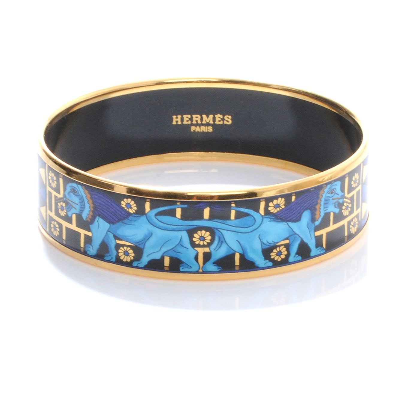 Enamel Printed Lion Wide Bracelet 65