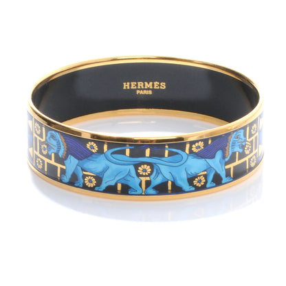Hermes Enamel Printed Lion Wide Bracelet 65 1 of 6