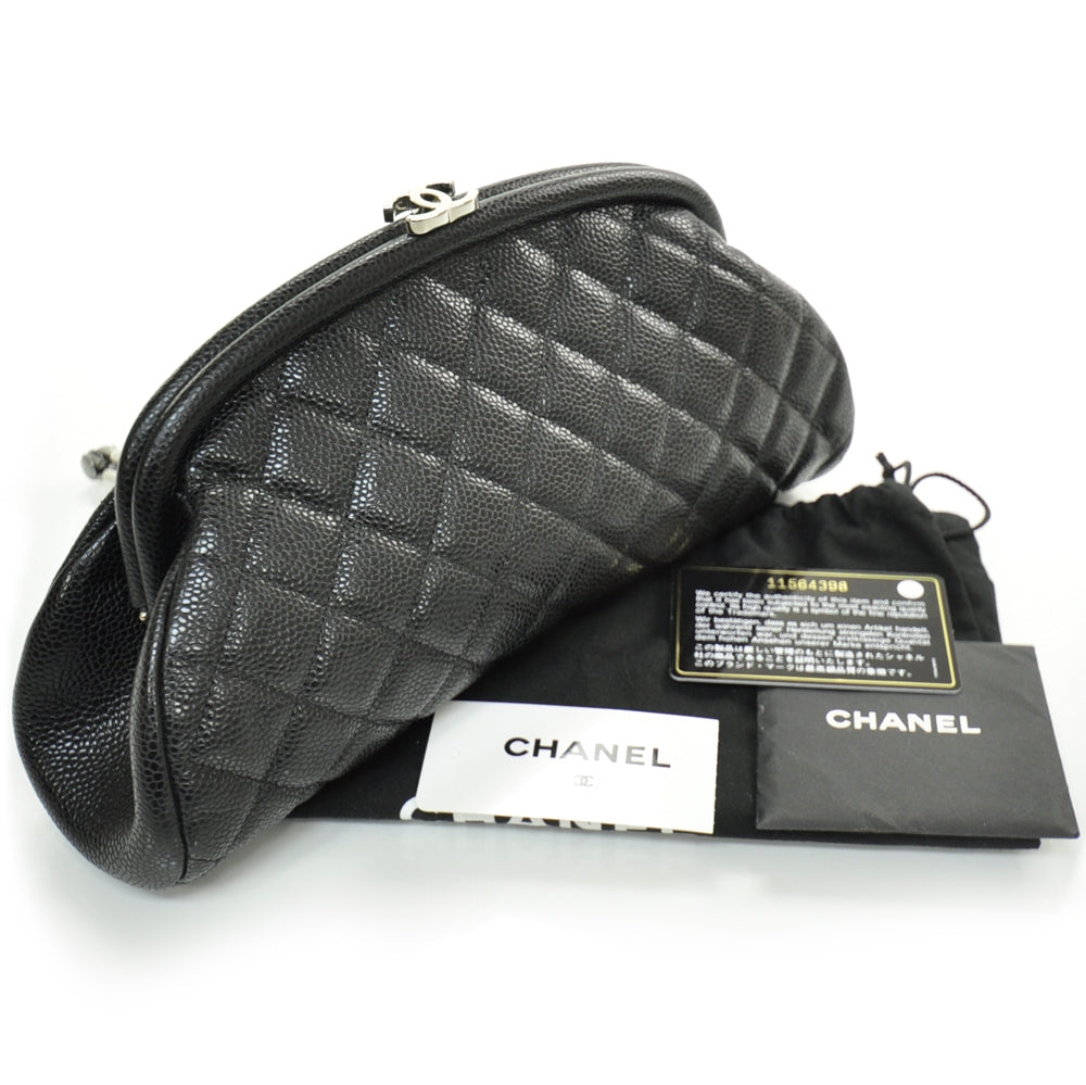 Chanel Caviar Quilted Timeless Clutch Black 3 of 11