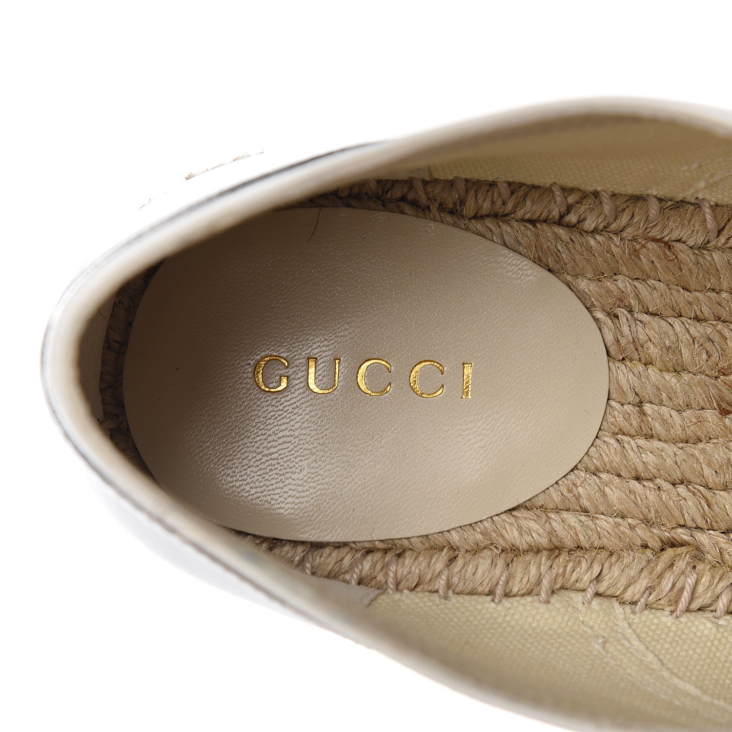 Gucci Metallic Calfskin Pilar Cap Toe Logo Espadrille Wedge Sneakers 40.5 White Silver 7 of 9