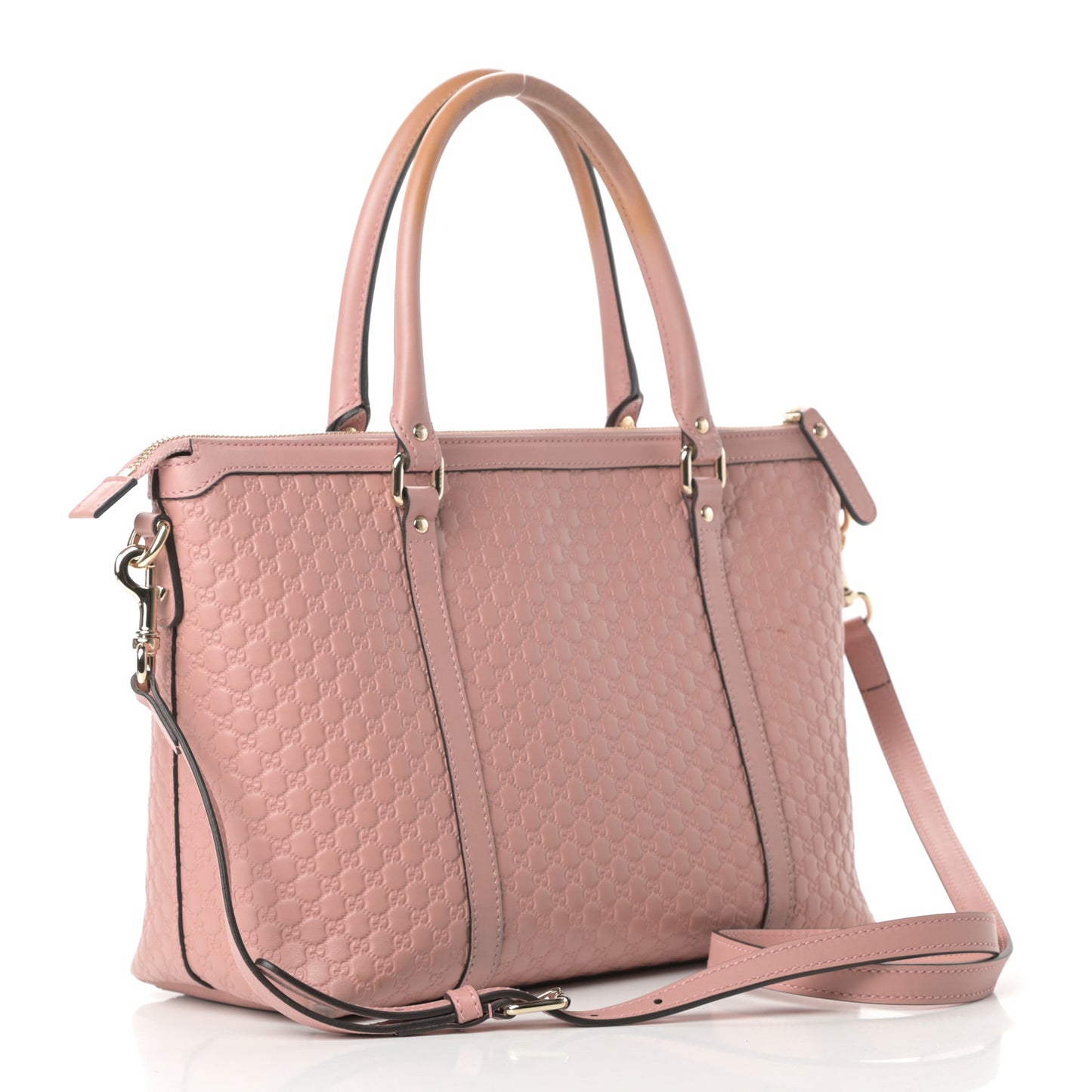 Soft Microguccissima Small Zippered Satchel Soft Pink