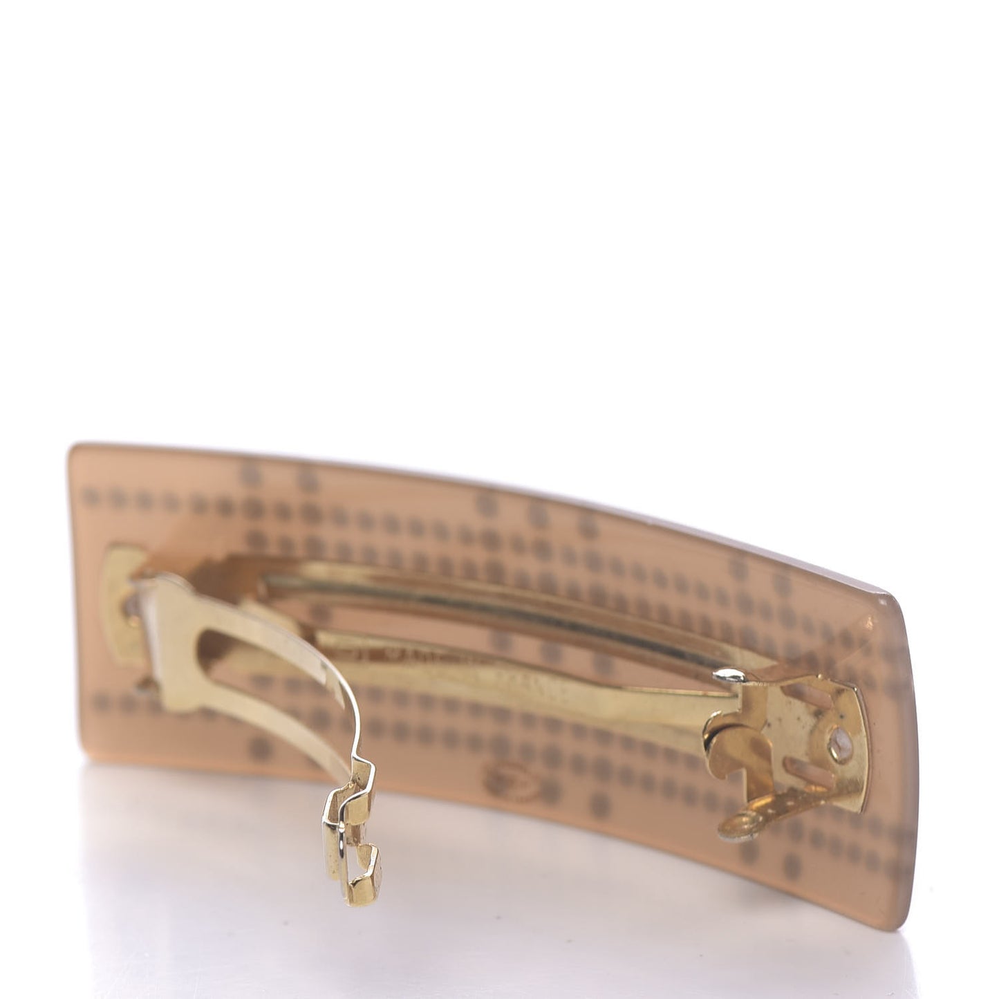 Resin Crystal CC Hair Clip Barrette Beige