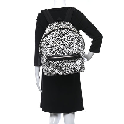 Saint Laurent Printed Canvas Leopard Print Hunting Backpack White Black 2 of 8