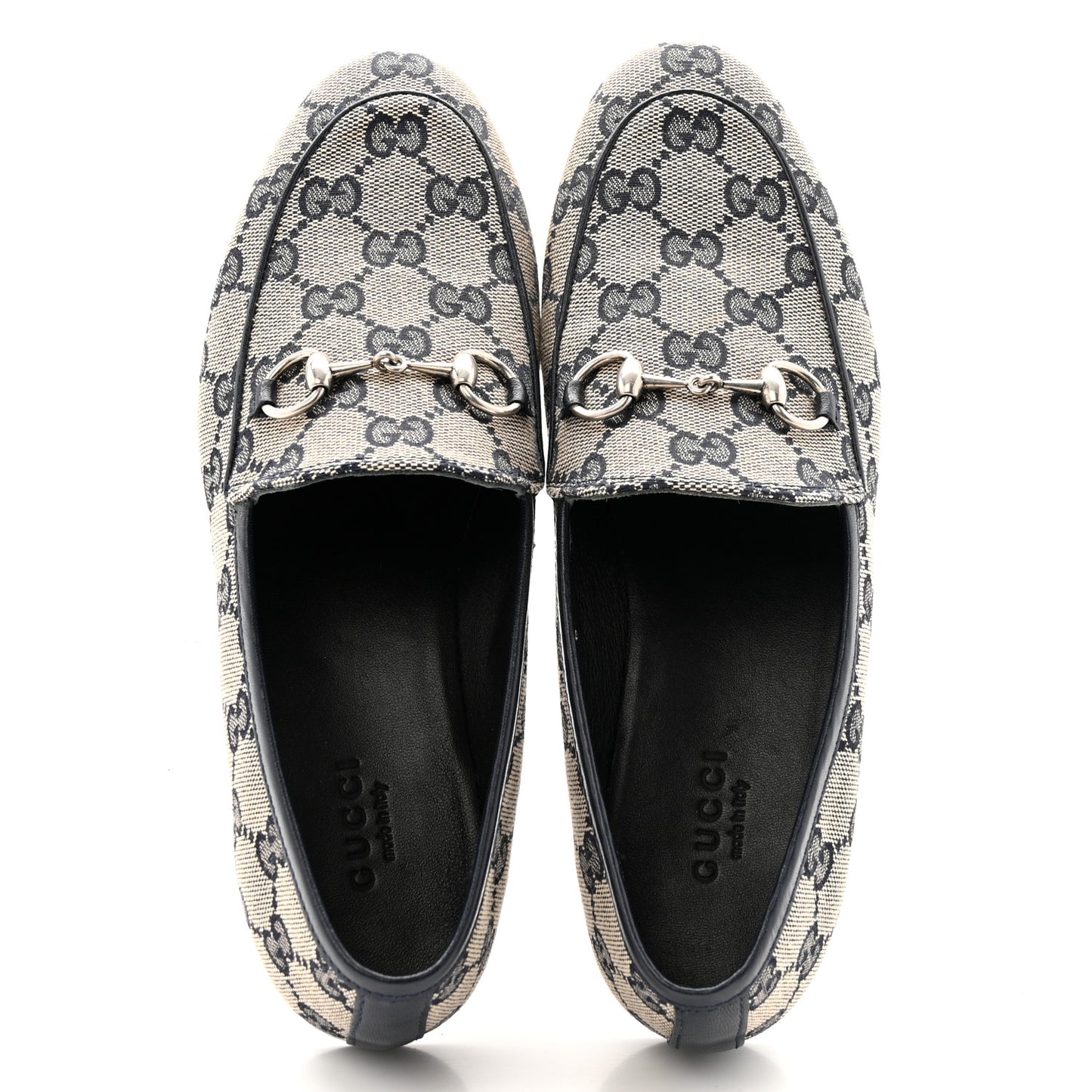 Monogram Malaga Kid Horsebit Womens Jordaan Loafers 36 Beige Blue 36 Beige Blue