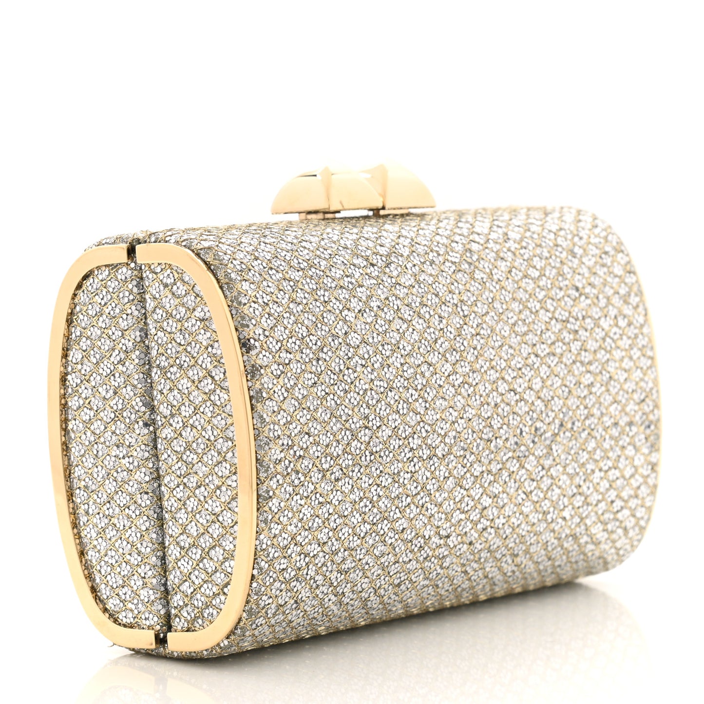 Glitter Fabric Clutch Champagne