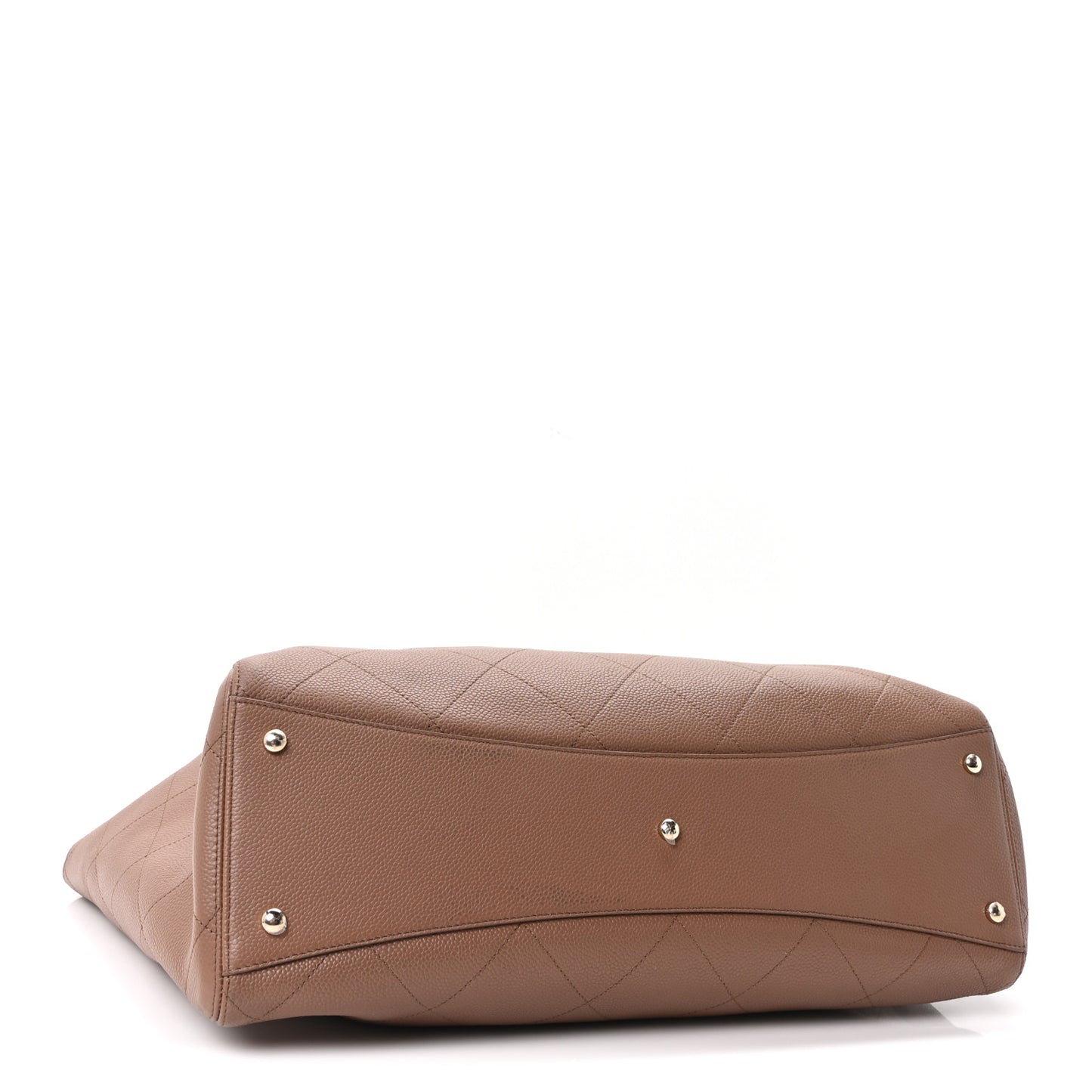 Grained Calfskin Maxi Shopping Bag Brown