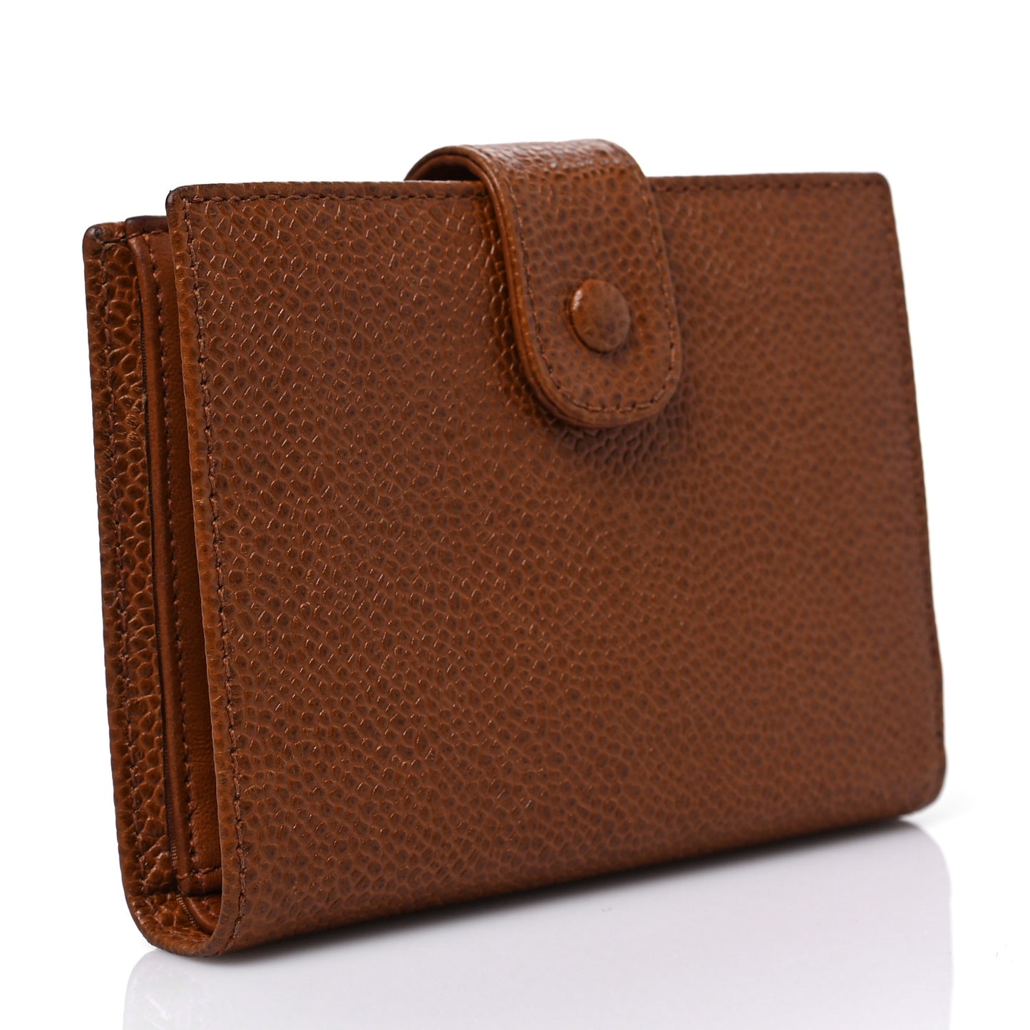 Caviar Timeless CC Compact French Wallet Brown
