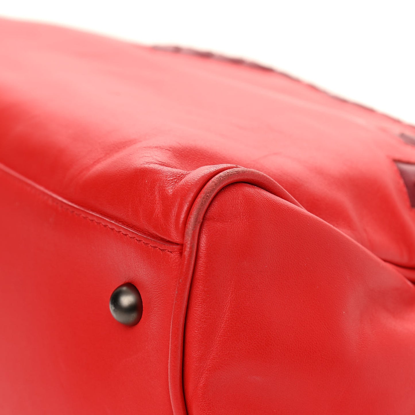 Nappa Intrecciato Light Calf Tote Red