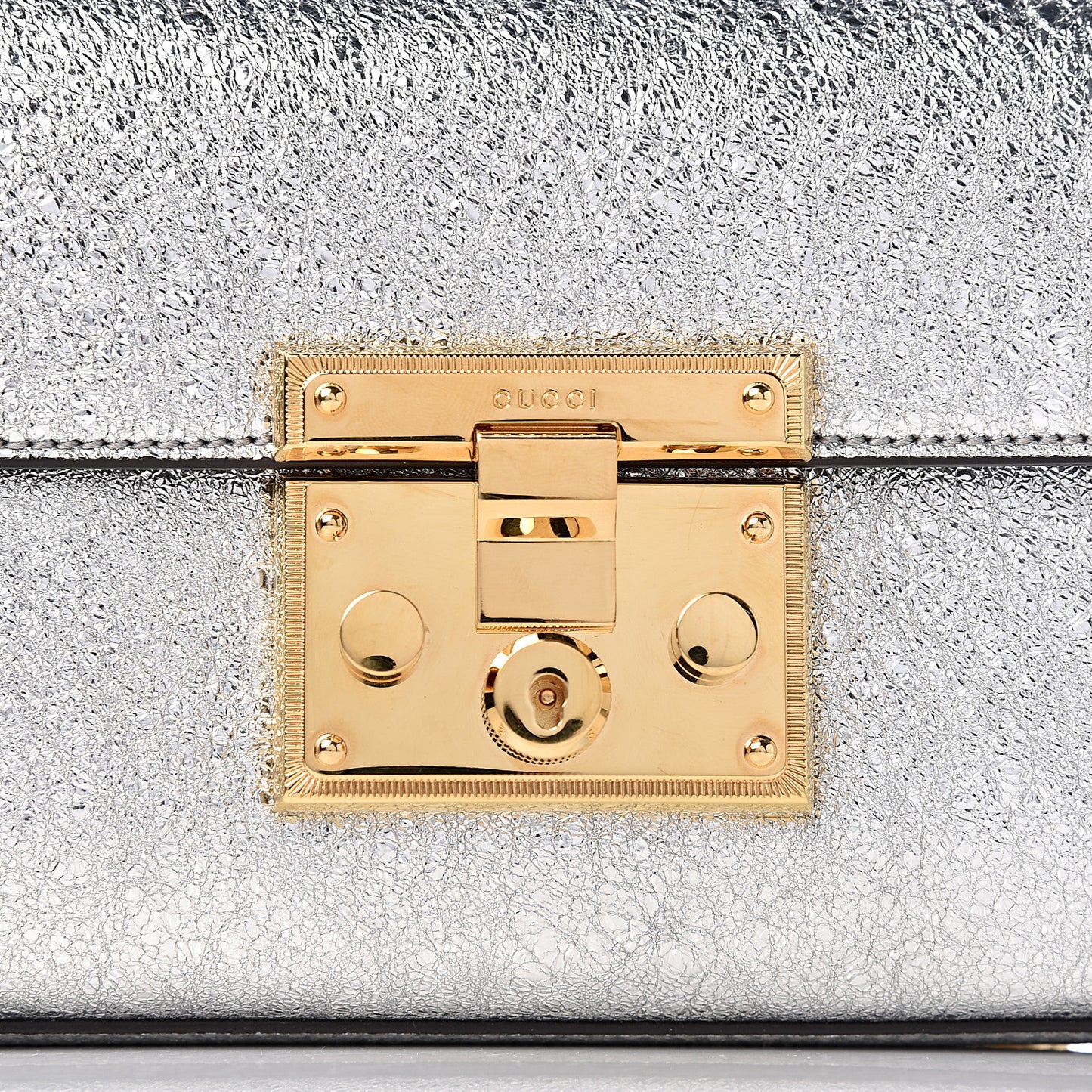 Galassia Small Padlock Shoulder Bag Argento