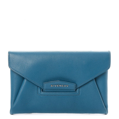 Givenchy Sugar Goatskin Small Antigona Envelope Clutch Mineral Blue 1 of 7