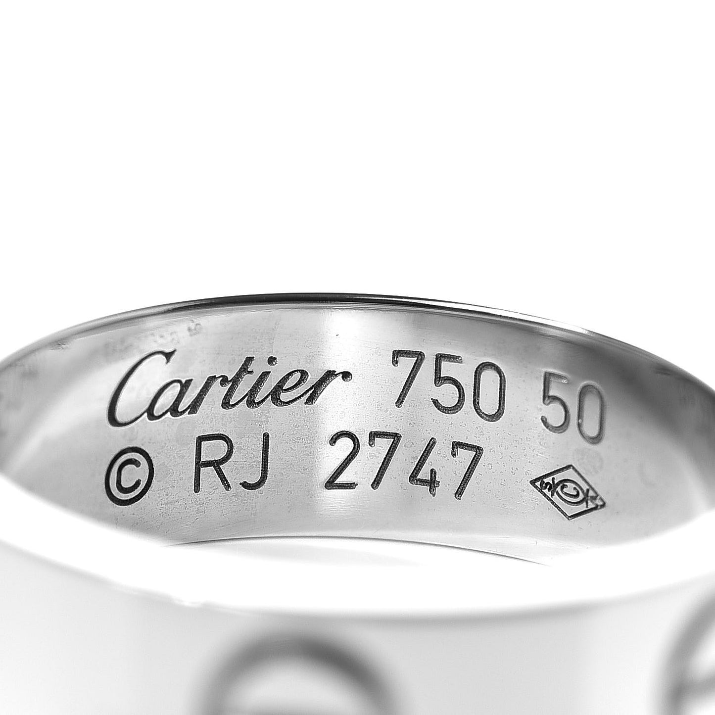 18K White Gold 5.5mm LOVE Ring 50 5.25