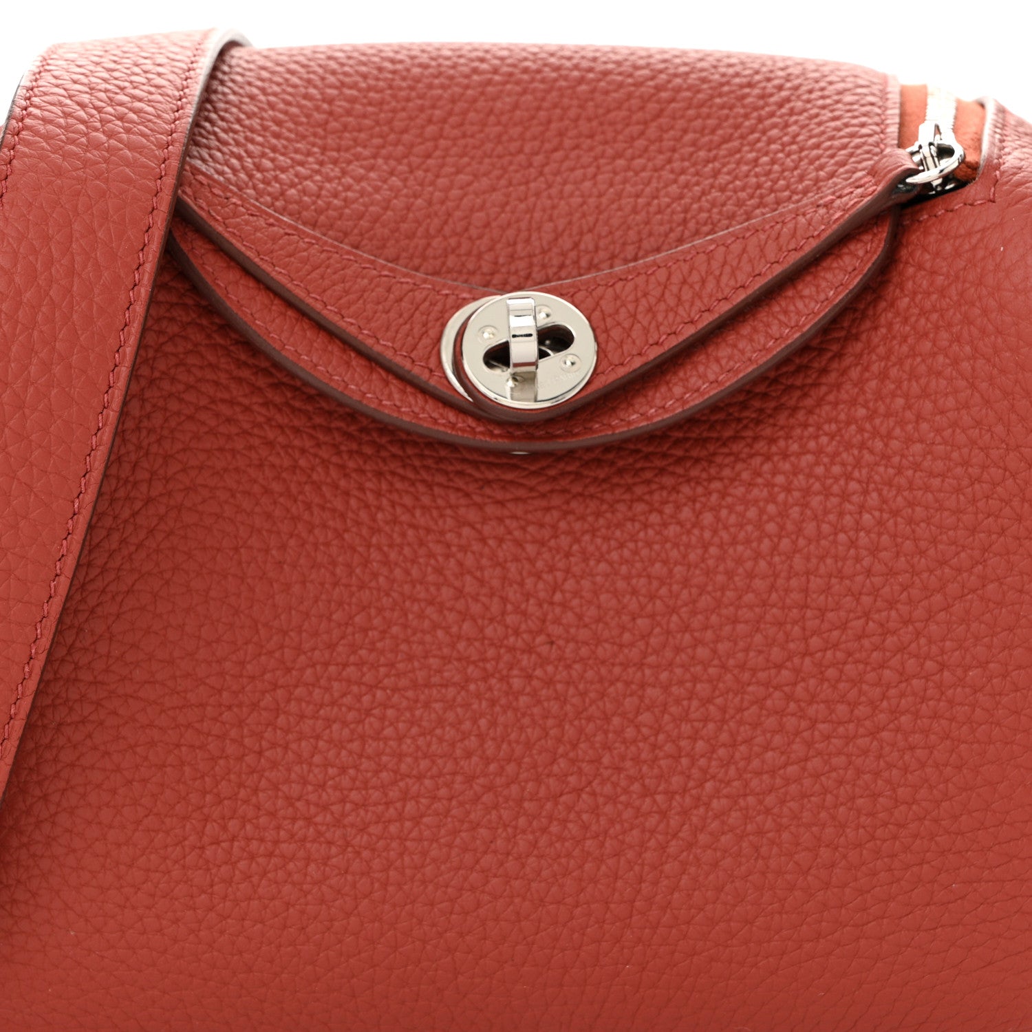 Hermes Taurillon Clemence Mini Lindy 20 Cuivre 8 of 11