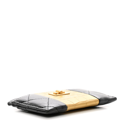 Chanel Lambskin Crocodile Embossed 2.55 Reissue Card Holder Black Gold 4 of 9