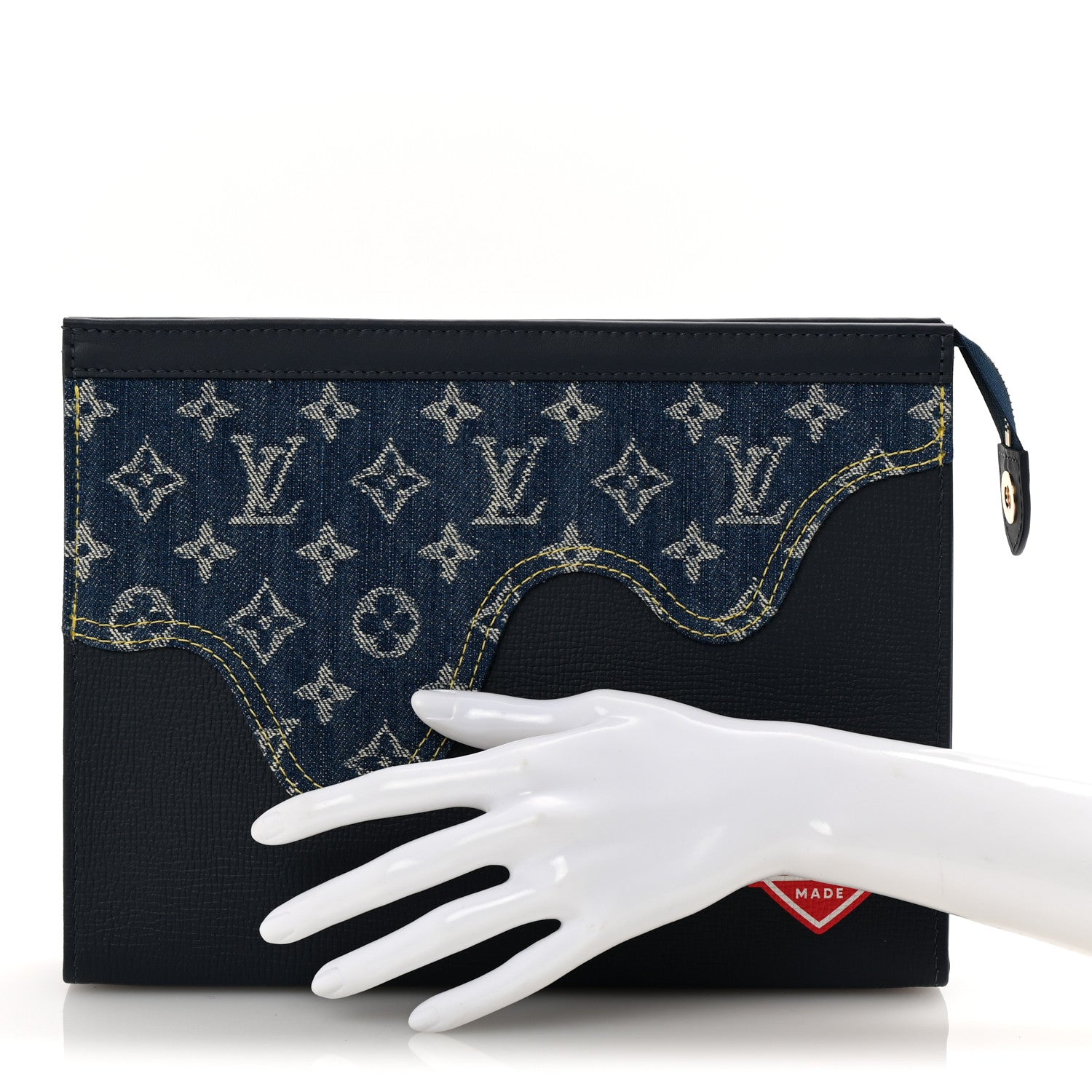 Louis Vuitton X NIGO Taurillon Monogram Denim Drip Pochette Voyage