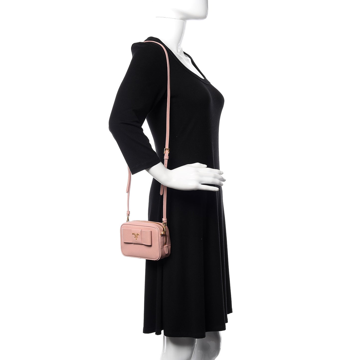 Saffiano Fiocco Bow Camera Crossbody Bag Orchidea
