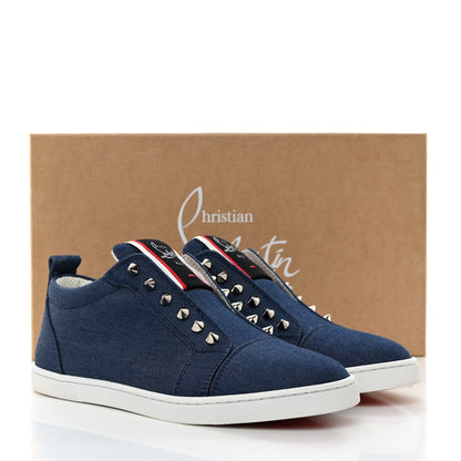 Christian Louboutin Denim Mens Fique A Vontade Sneakers 38.5 Blue 8 of 8